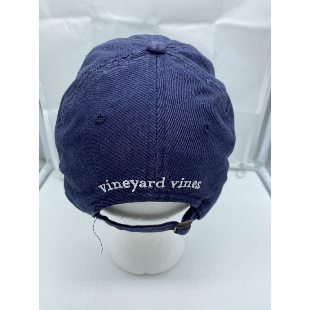 Vineyard Vines Blue Whale Logo Baseball Hat Cap Adjustable Strap-back Spell-out - Picture 3 of 8